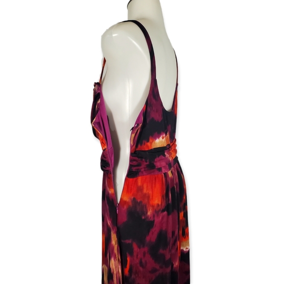 BISOU BISOU Beautiful ruffled purple red and black dress Size 12 - Picture 6 of 8